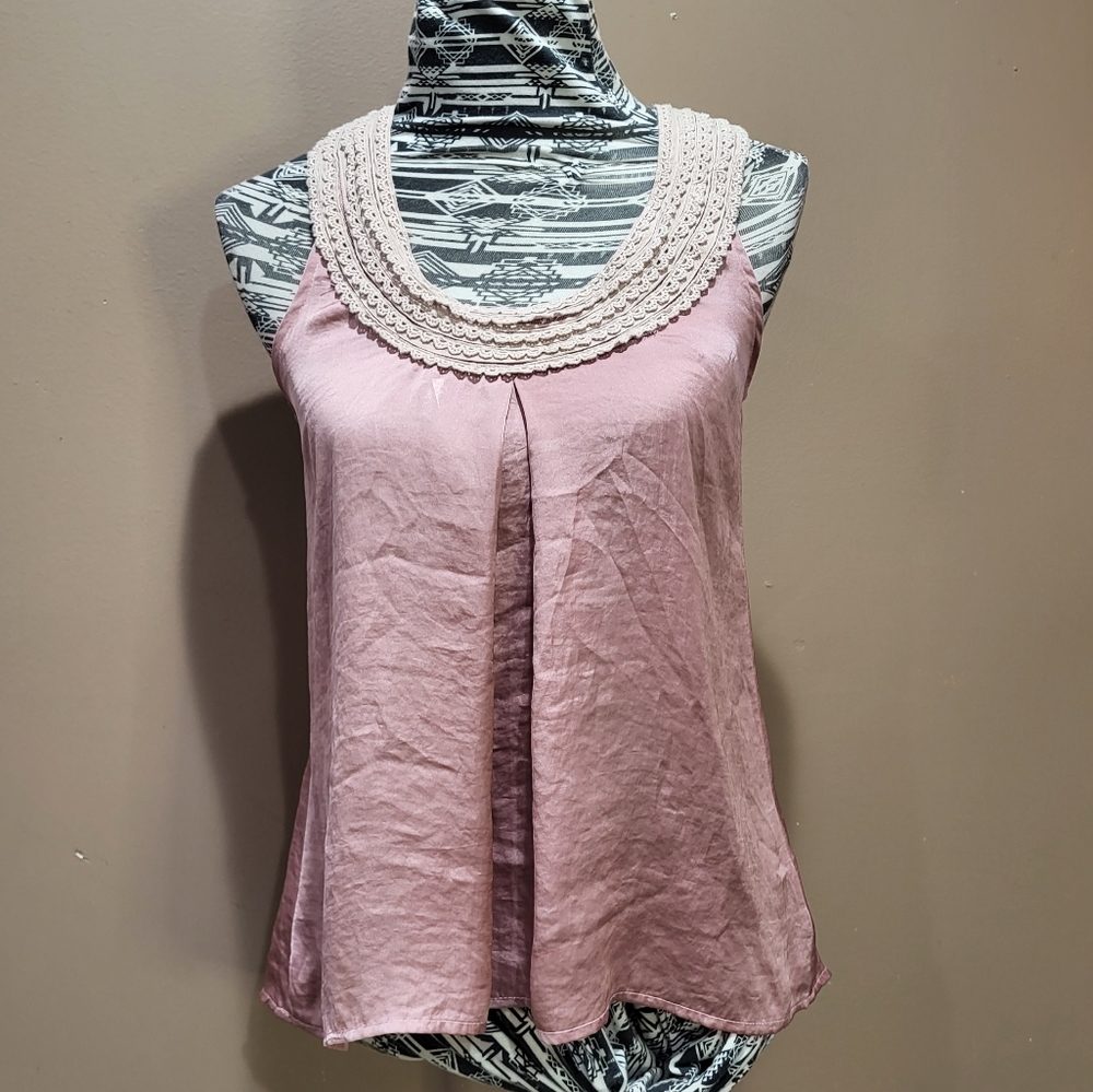 Happening In The Present (H.I.P) Dusty Rose Racerback Sleeveless Blouse